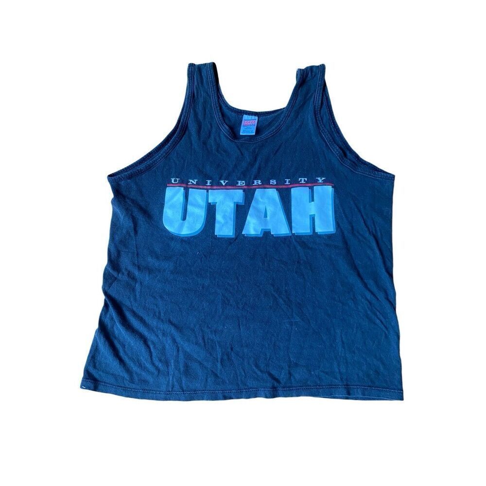 Vintage Y2K University Of Utah Soffe shirts tank top Medium 90s 00s college BYU